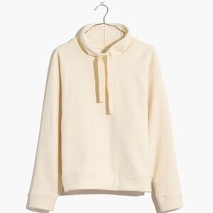 Madewell MWL Ribbed Funnel Neck Sweatshirt Size Medium Antique Cream